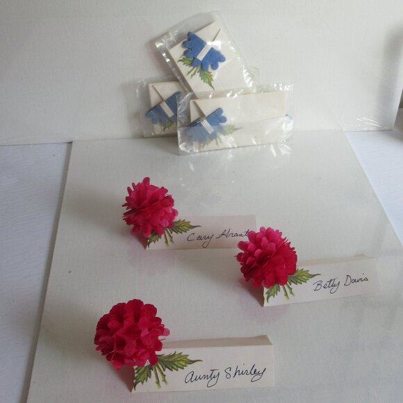 Shades of Blue Wedding Place Holders, Floral, Accent, Event, Decor, Vintage - Picture 9 of 10